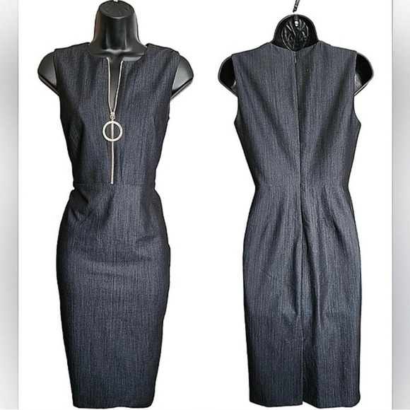 Calvin Klein gray denim sheath dress zip ‼️must bundle or buy now, no discount‼️ - Picture 2 of 15